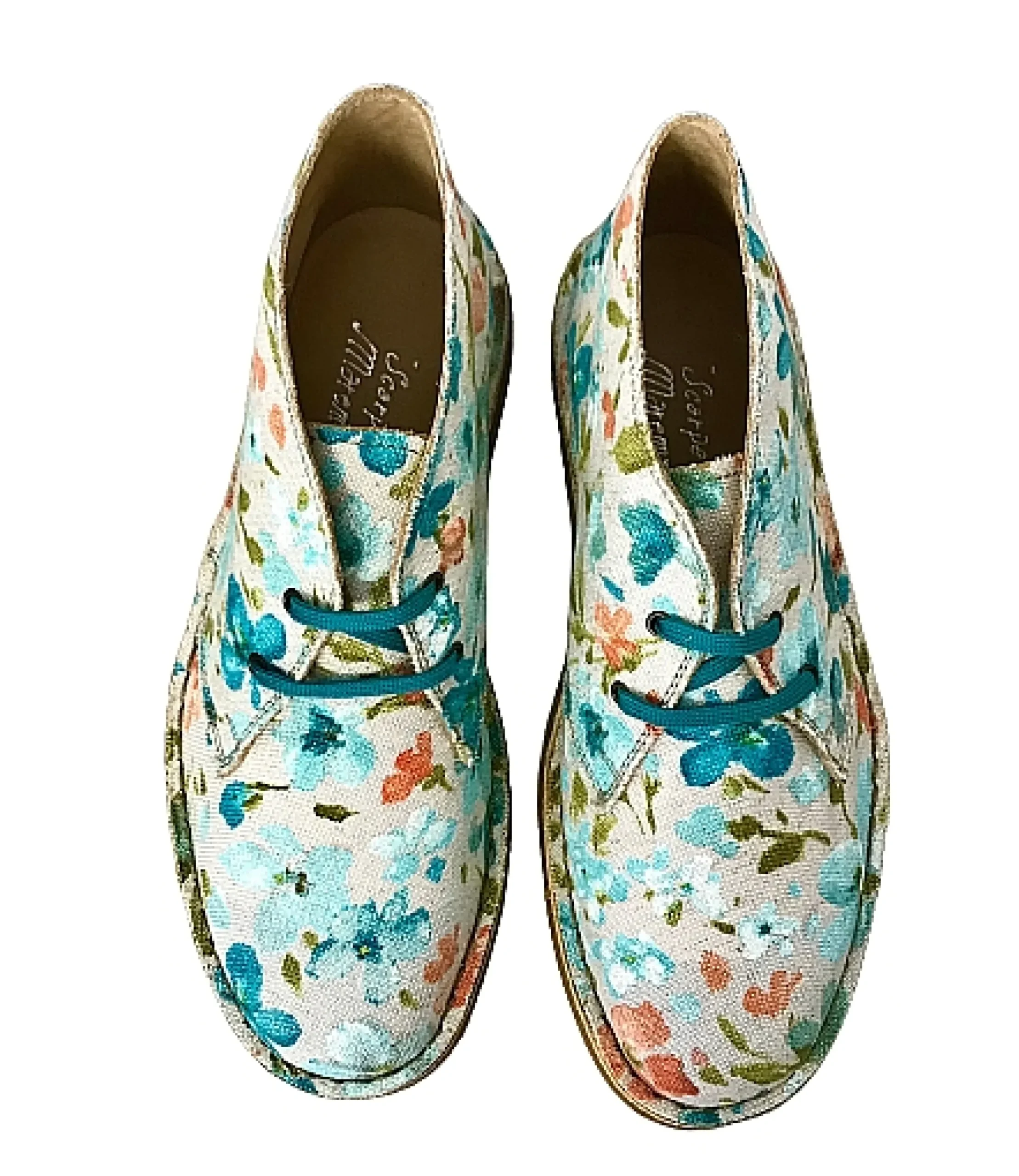 Scarpe di Maremma Polacchina Artigianale Fiori* Tela Colorata