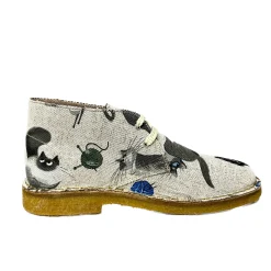 Scarpe di Maremma Polacchina Artigianale Gatti* Tela Colorata