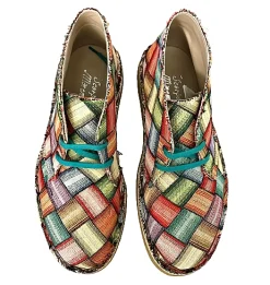 Scarpe di Maremma Polacchina Artigianale Intreccio* Tela Colorata