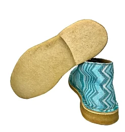 Scarpe di Maremma Polacchina Artigianale Missoni Celeste* Tela Colorata