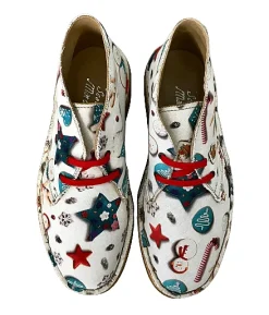 Scarpe di Maremma Polacchina Artigianale Natale* Tela Colorata