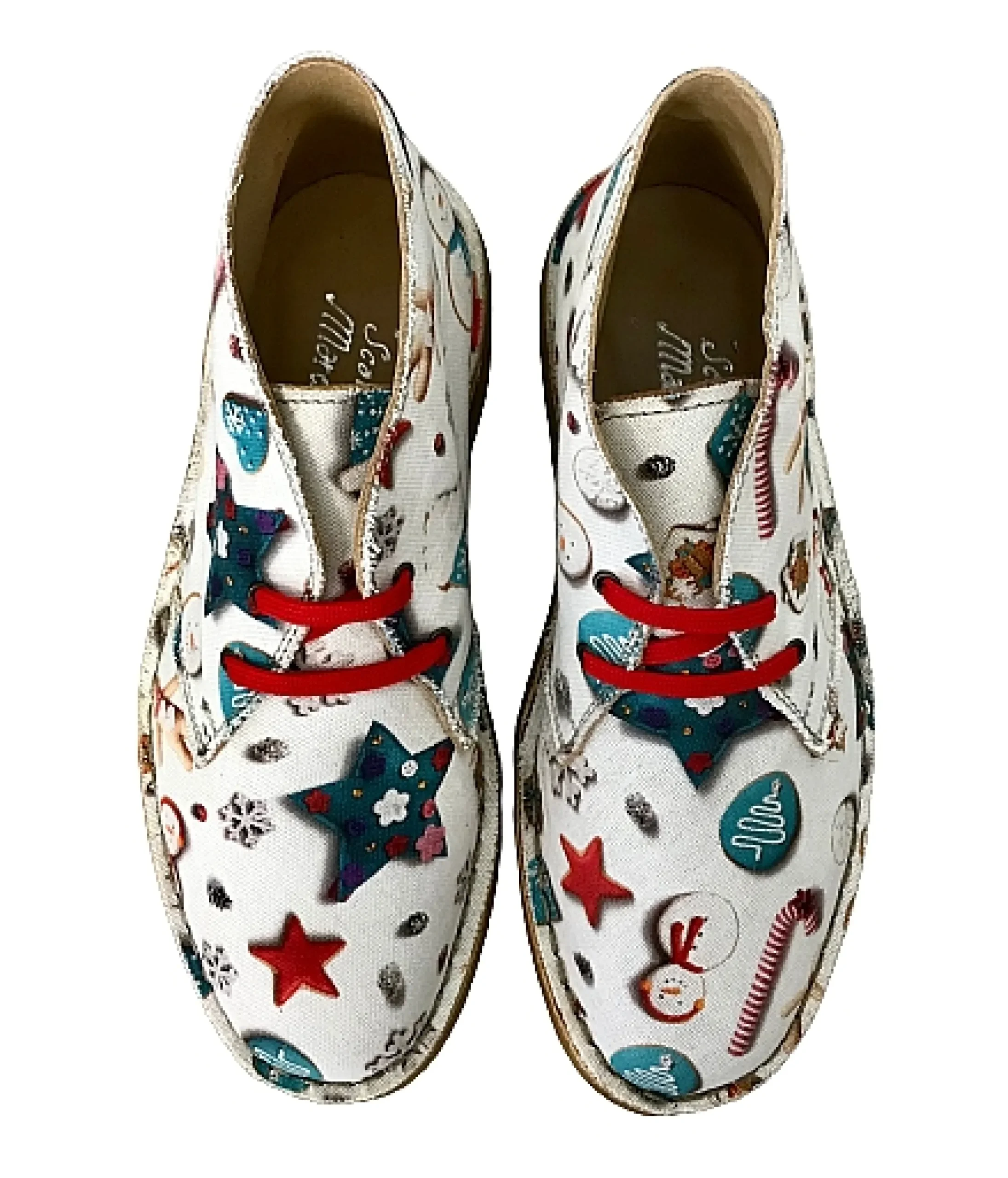 Scarpe di Maremma Polacchina Artigianale Natale* Tela Colorata