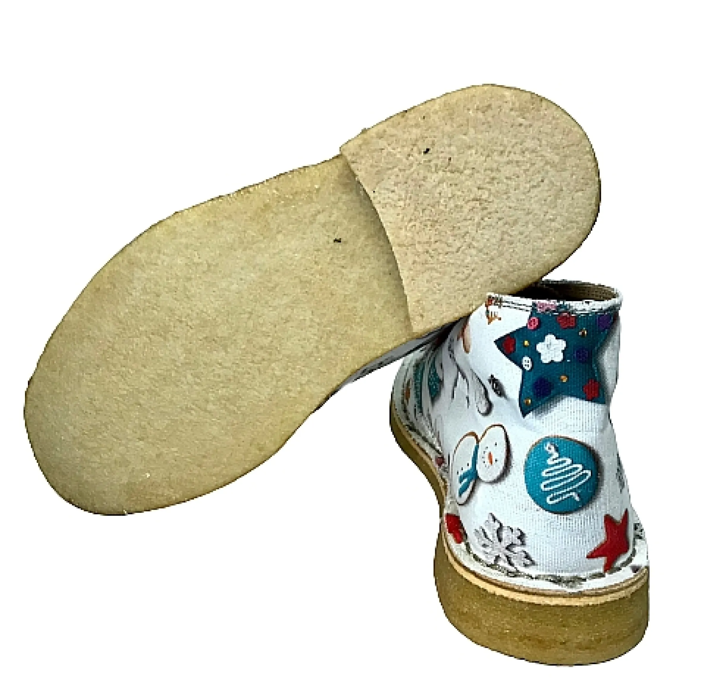Scarpe di Maremma Polacchina Artigianale Natale* Tela Colorata
