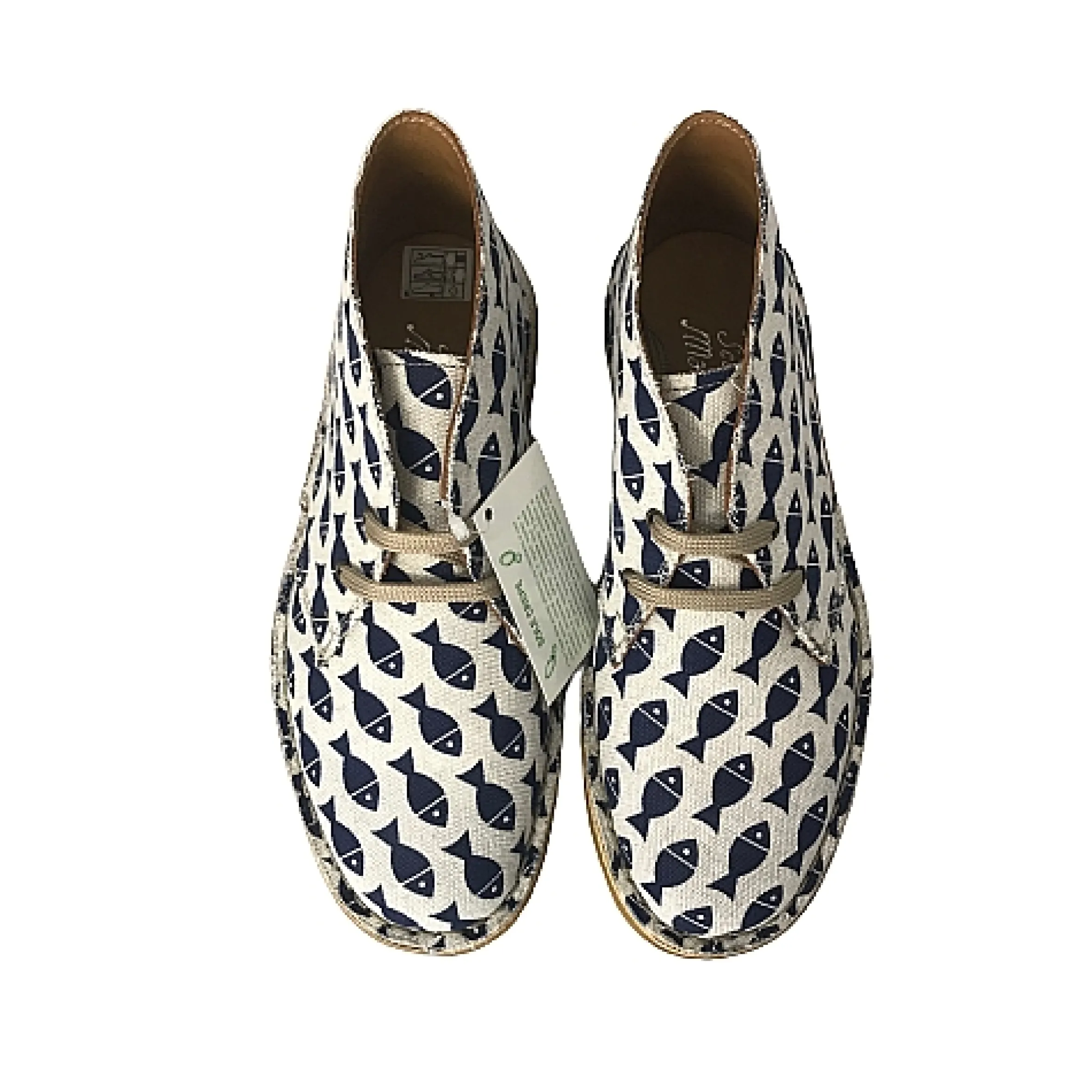 Scarpe di Maremma Polacchina Artigianale Pesci* Tela Colorata
