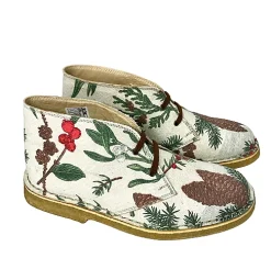 Scarpe di Maremma Polacchina Artigianale Piante Pigna* Tela Colorata