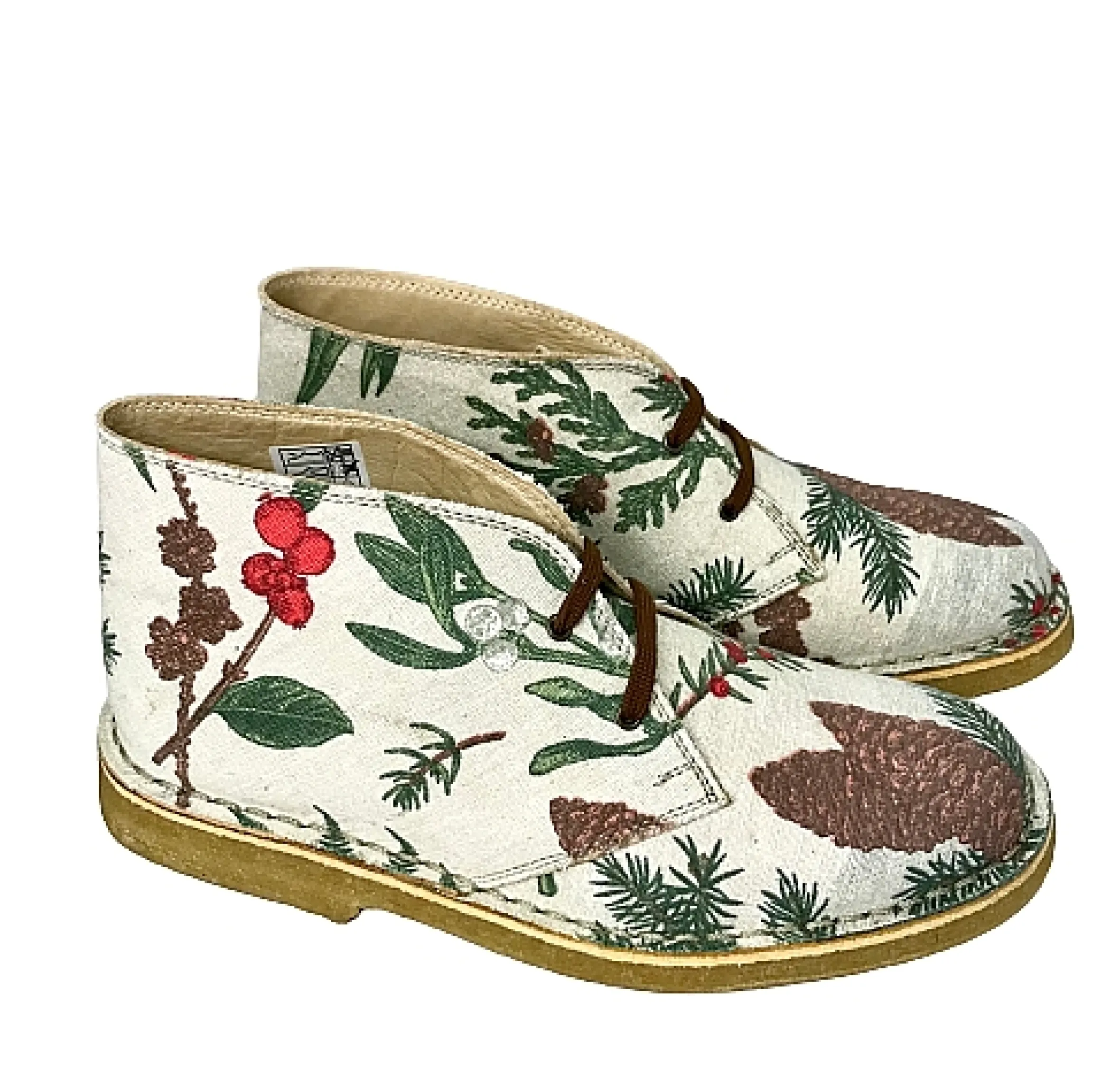 Scarpe di Maremma Polacchina Artigianale Piante Pigna* Tela Colorata