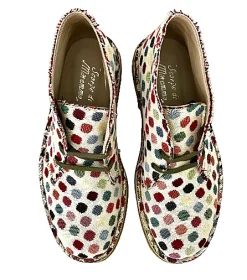 Scarpe di Maremma Polacchina Artigianale Pois* Tela Colorata