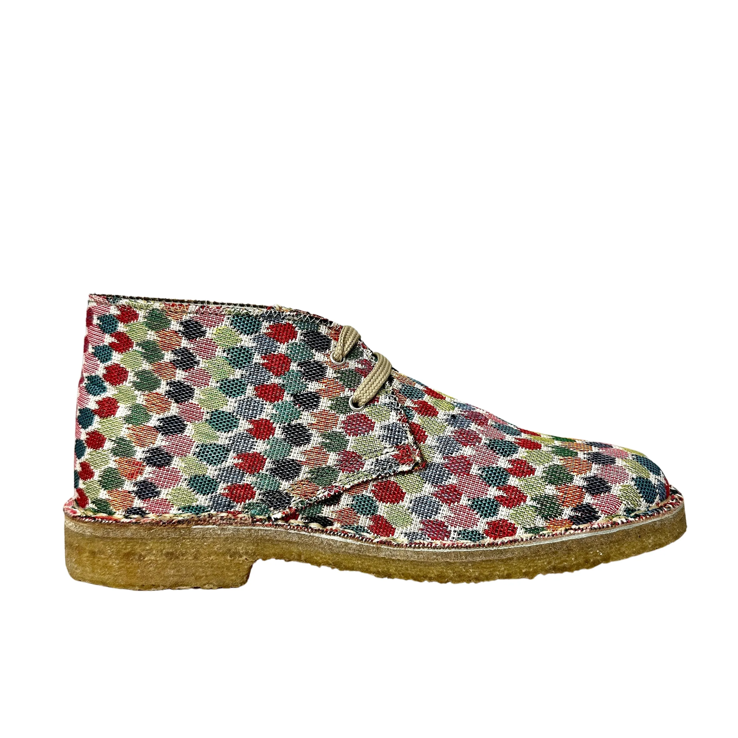 Scarpe di Maremma Polacchina Artigianale Puntini* Tela Colorata