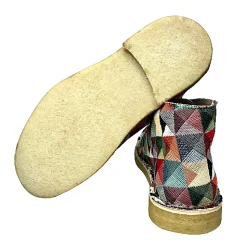 Scarpe di Maremma Polacchina Artigianale Rombi Mix* Tela Colorata