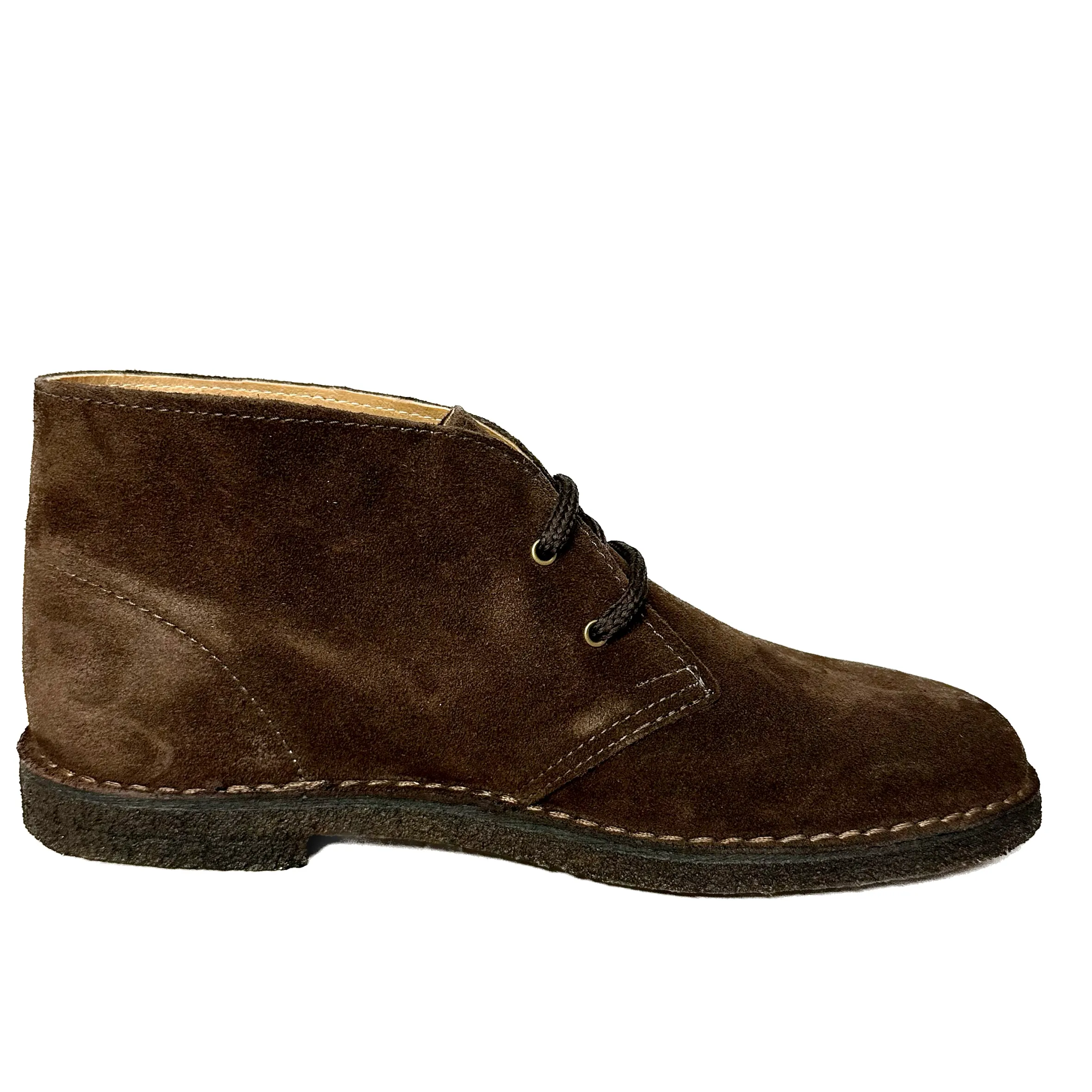 Scarpe di Maremma Polacchina Artigianale Testa Di Moro Interno In Pelle* Monocolore Camoscio