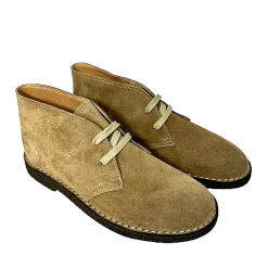 Scarpe di Maremma Polacchina Artigianale Tortora Interno In Pelle* Monocolore Camoscio