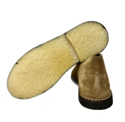 Scarpe di Maremma Polacchina Artigianale Tortora Interno In Pelle* Monocolore Camoscio