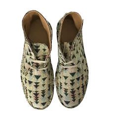 Scarpe di Maremma Polacchina Artigianale Triangoli Chiari* Tela Colorata