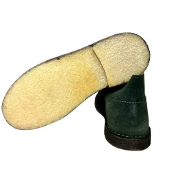 Scarpe di Maremma Polacchina Artigianale Verde Interno In Pelle* Monocolore Camoscio