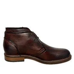 Scarpe di Maremma Polacchino Artigianale In Bufalo Tuffato Testa Di Moro*Uomo Stivaletti