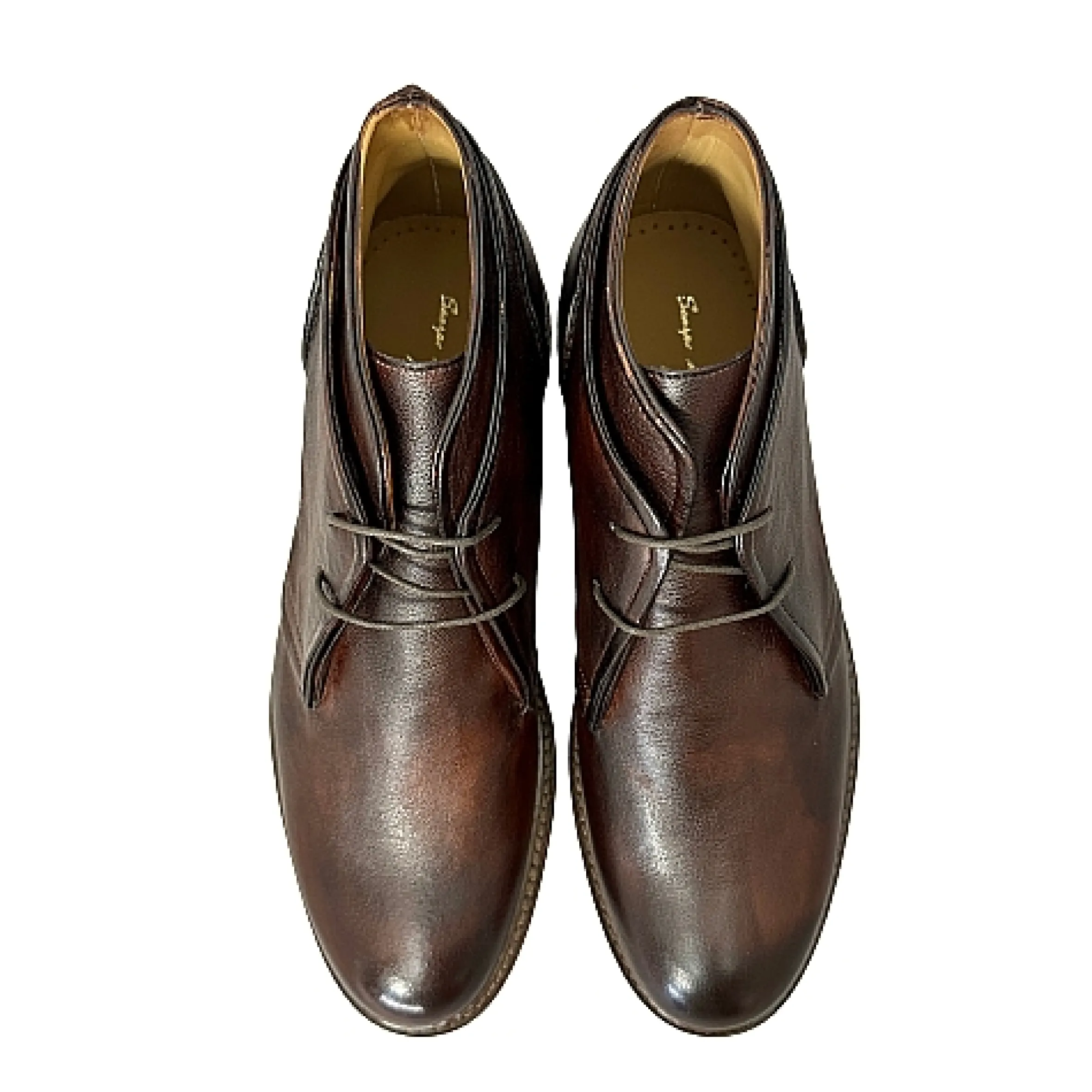 Scarpe di Maremma Polacchino Artigianale In Bufalo Tuffato Testa Di Moro*Uomo Stivaletti