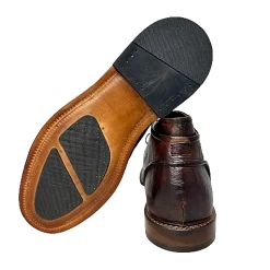 Scarpe di Maremma Polacchino Artigianale In Bufalo Tuffato Testa Di Moro*Uomo Stivaletti
