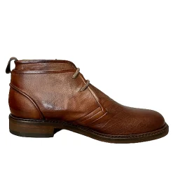 Scarpe di Maremma Polacchino Artigianale In Bufalo Tuffato Cuoio*Uomo Stivaletti