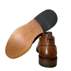 Scarpe di Maremma Polacchino Artigianale In Bufalo Tuffato Cuoio*Uomo Stivaletti
