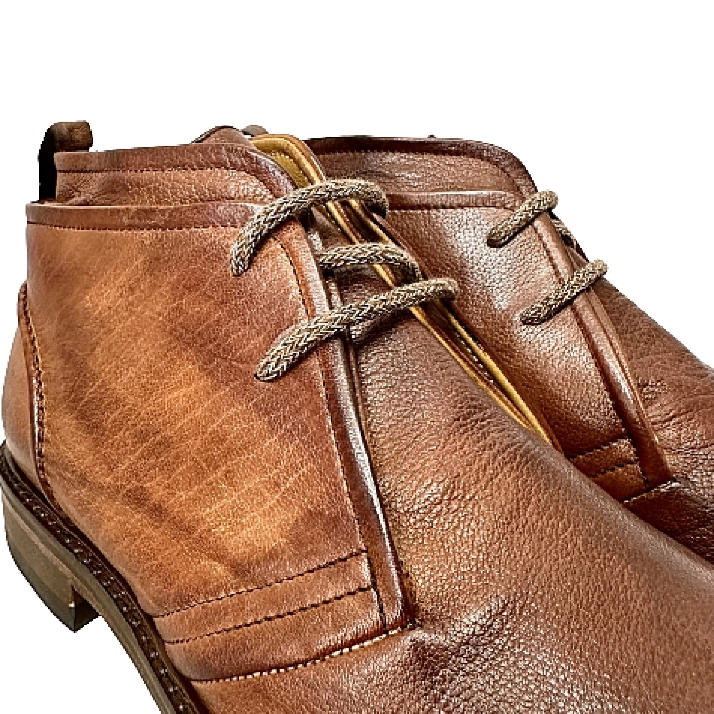 Scarpe di Maremma Polacchino Artigianale In Bufalo Tuffato Cuoio*Uomo Stivaletti