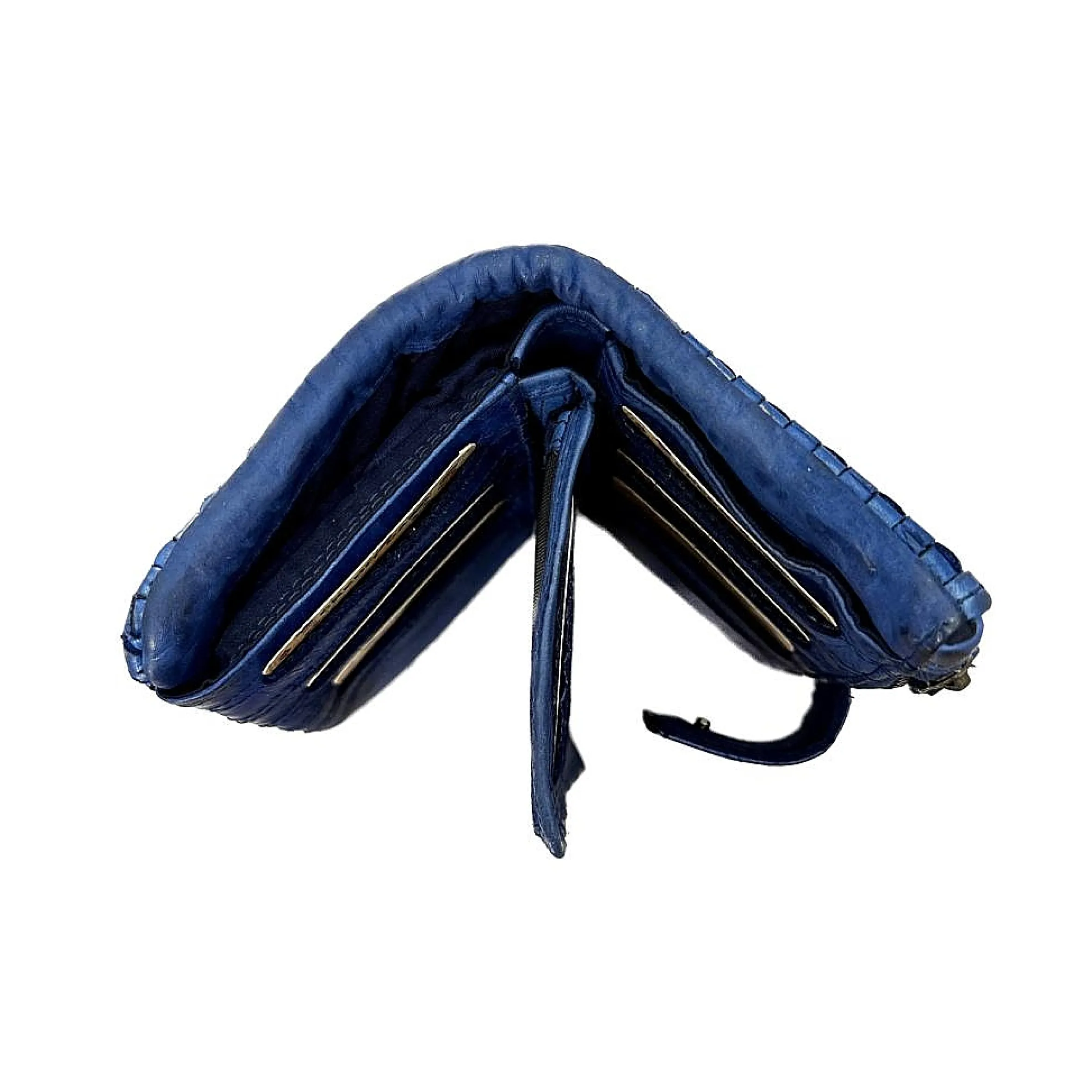 Scarpe di Maremma Portafoglio In Pelle Intrecciato Bluette*Donna Portafogli