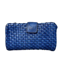 Scarpe di Maremma Portafoglio In Pelle Intrecciato Bluette*Donna Portafogli