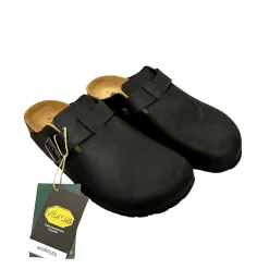 Scarpe di Maremma Sabot In Pelle Oliata Bionatura Nero Vibram*Uomo Sandali & Ciabatte