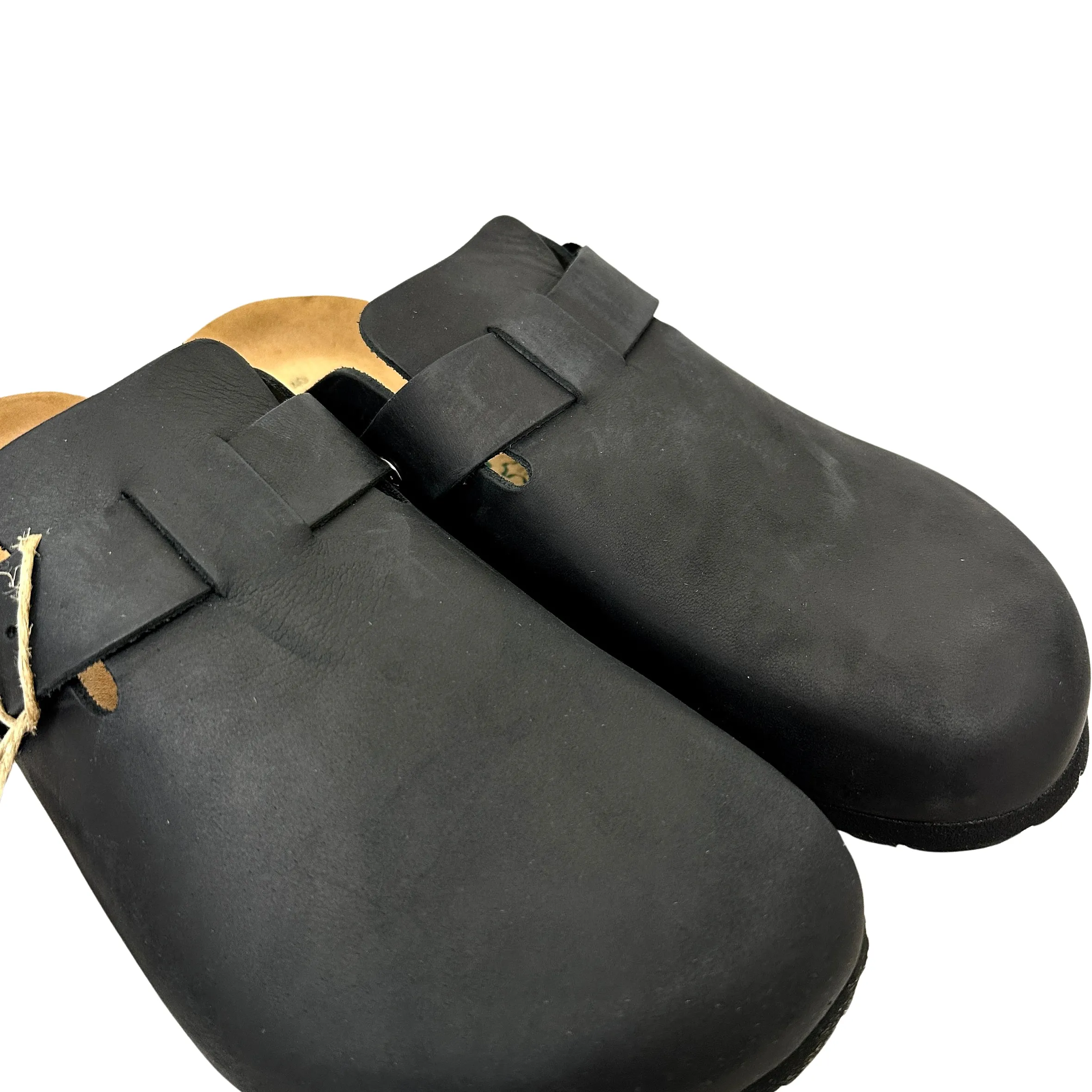 Scarpe di Maremma Sabot In Pelle Oliata Bionatura Nero Vibram*Uomo Sandali & Ciabatte