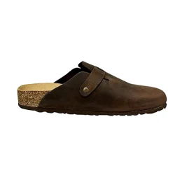 Scarpe di Maremma Sabot In Pelle Oliata Bionatura Testa Di Moro Vibram*Uomo Sandali & Ciabatte