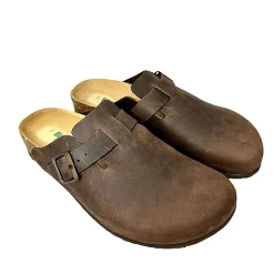 Scarpe di Maremma Sabot In Pelle Oliata Bionatura Testa Di Moro Vibram*Uomo Sandali & Ciabatte