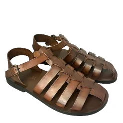 Scarpe di Maremma Sandalo Chiuso In Pelle Testa Di Moro Mod. M5047*Uomo Sandali & Ciabatte