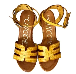 Scarpe di Maremma Sandalo Con Zeppa In Pelle Giallo*Donna Sandali & Ciabatte