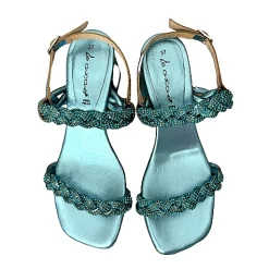 Scarpe di Maremma Sandalo Gioiello Azzurro In Pelle*Donna Sandali & Ciabatte