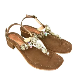 Scarpe di Maremma Sandalo Gioiello In Camoscio Cuoio Nude*Donna Sandali & Ciabatte