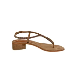 Scarpe di Maremma Sandalo Gioiello Infradito In Camoscio Nude*Donna Sandali & Ciabatte