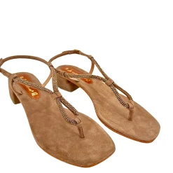 Scarpe di Maremma Sandalo Gioiello Infradito In Camoscio Nude*Donna Sandali & Ciabatte