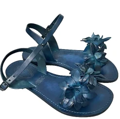 Scarpe di Maremma Sandalo In Pelle Blu Mod. Fiorenza*Donna Sandali & Ciabatte