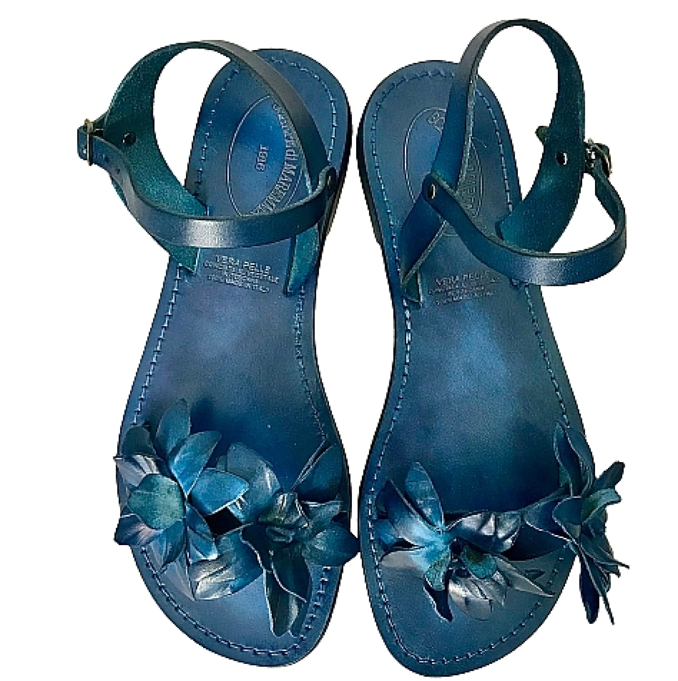 Scarpe di Maremma Sandalo In Pelle Blu Mod. Fiorenza*Donna Sandali & Ciabatte