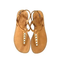 Scarpe di Maremma Sandalo In Pelle Con Perle*Donna Sandali & Ciabatte