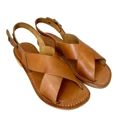 Scarpe di Maremma Sandalo In Pelle Cuoio Bruciato Mod. 9901*Donna Sandali & Ciabatte