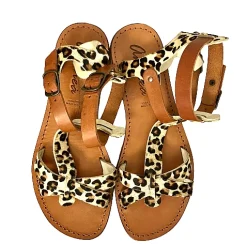 Scarpe di Maremma Sandalo In Pelle E Cavallino Leopardato Mod.C13*Donna Sandali & Ciabatte