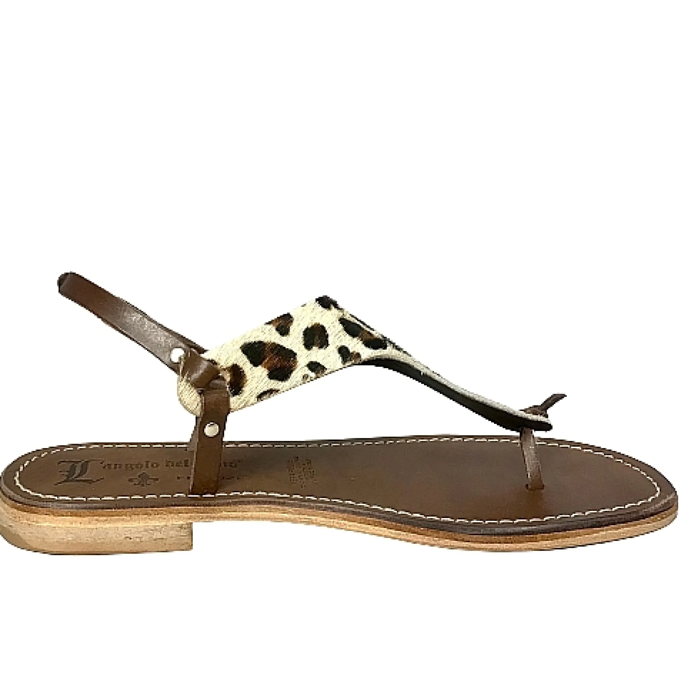 Scarpe di Maremma Sandalo In Pelle E Cavallino Leopardato Mod. Lola*Donna Sandali & Ciabatte