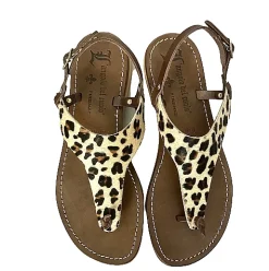 Scarpe di Maremma Sandalo In Pelle E Cavallino Leopardato Mod. Lola*Donna Sandali & Ciabatte