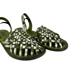 Scarpe di Maremma Sandalo In Pelle Intrecciata Verde Mod. Ibiza*Donna Sandali & Ciabatte
