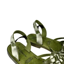 Scarpe di Maremma Sandalo In Pelle Intrecciata Verde Mod. Ibiza*Donna Sandali & Ciabatte