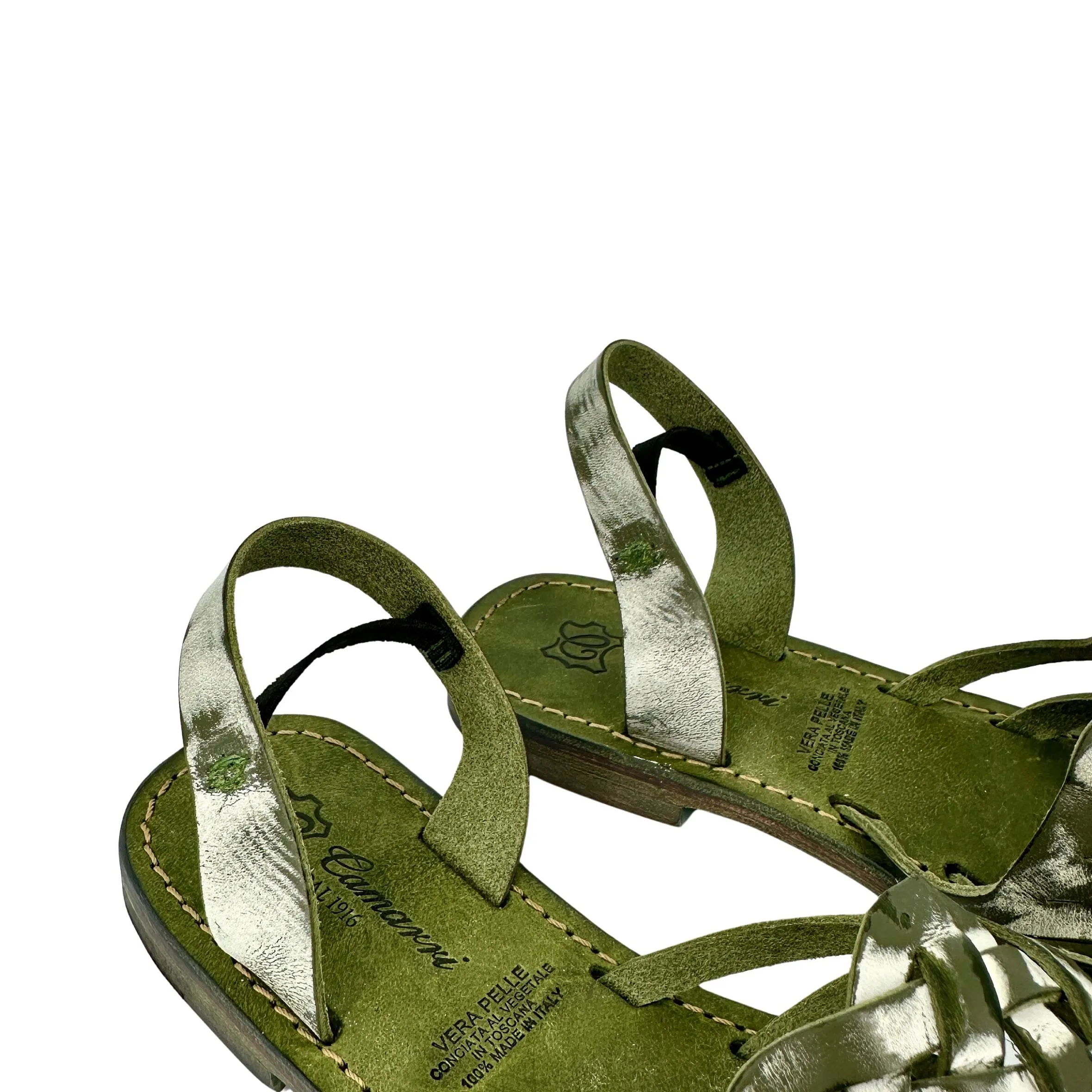 Scarpe di Maremma Sandalo In Pelle Intrecciata Verde Mod. Ibiza*Donna Sandali & Ciabatte
