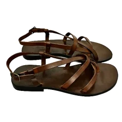 Scarpe di Maremma Sandalo In Pelle Marrone Mod. 6101*Donna Sandali & Ciabatte