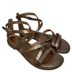 Scarpe di Maremma Sandalo In Pelle Testa Di Moro Mod. 9969*Donna Sandali & Ciabatte