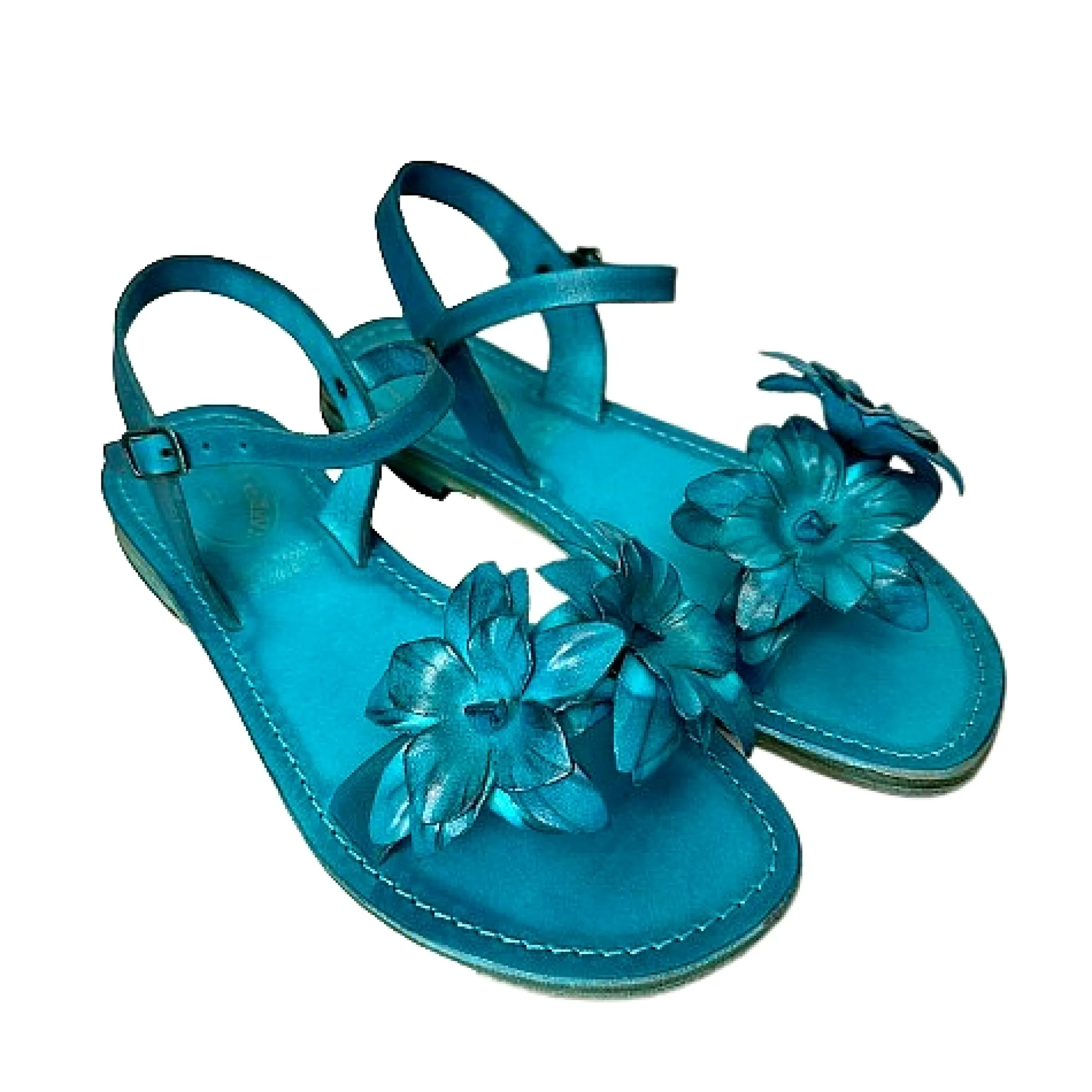 Scarpe di Maremma Sandalo In Pelle Turchese Mod. Fiorenza*Donna Sandali & Ciabatte
