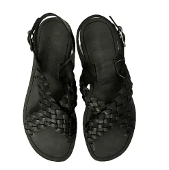 Scarpe di Maremma Sandalo Nero In Pelle Intrecciata A Mano Mod. 9923*Donna Sandali & Ciabatte